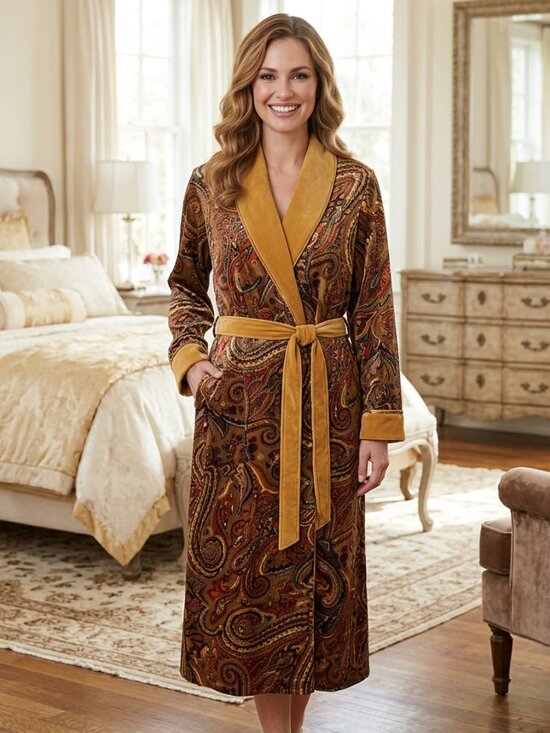Victoria's Secret Other - Vtg 90s Y2k Victorias Secret Satin Paisley Terrycloth Robe
